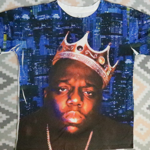 NOTORIOUS B.I.G Biggie Smalls Print Tee T-shirt Sz Small Men Sz Med Women - Picture 2 of 2